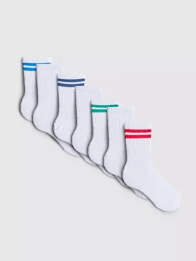 Conjunto de 7 pares de meias desportivas caneladas