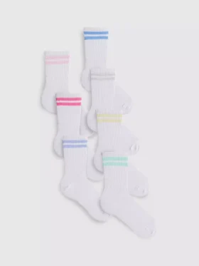 Conjunto de 7 pares de meias desportivas caneladas
