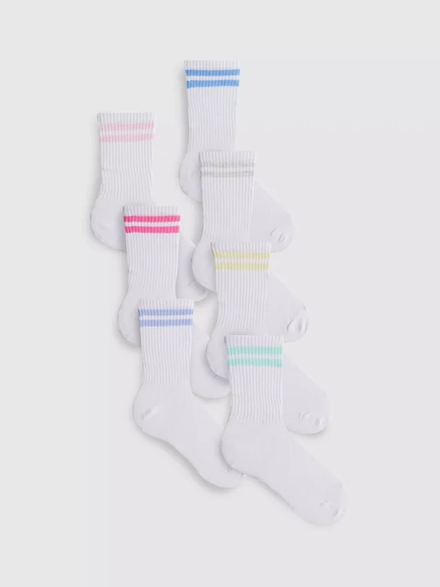 Conjunto de 7 pares de meias desportivas caneladas