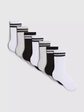 Conjunto de 7 pares de meias desportivas caneladas