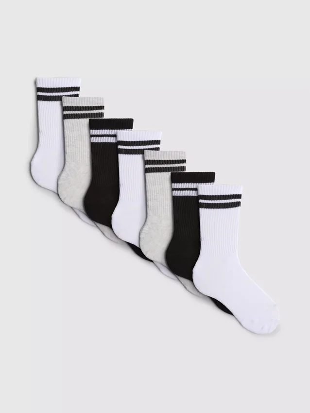 Conjunto de 7 pares de meias desportivas caneladas