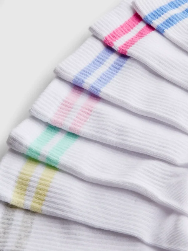 Conjunto de 7 pares de meias desportivas caneladas