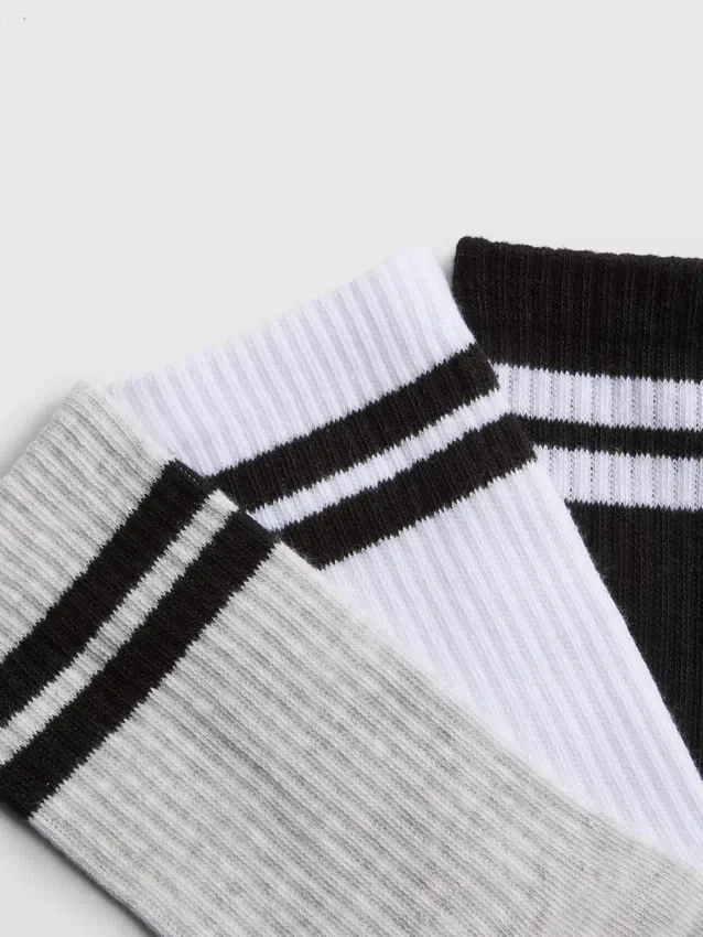 Conjunto de 7 pares de meias desportivas caneladas