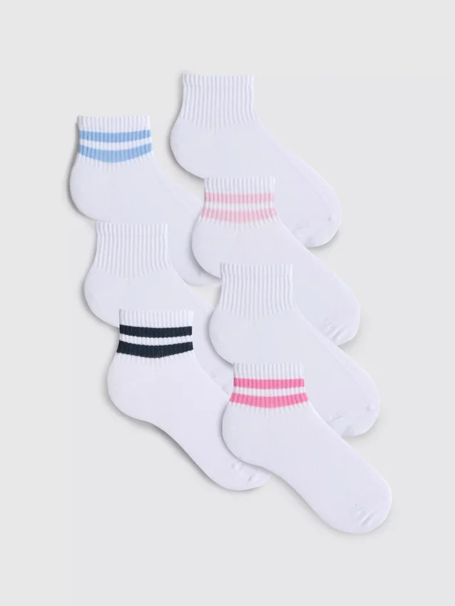 Conjunto de 7 pares de meias desportivas curtas