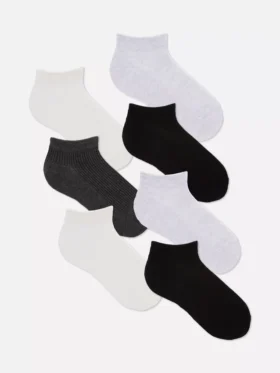 Conjunto de 7 pares de meias neutras para sapatilhas