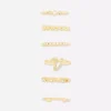 Conjunto de 8 anéis com iniciais em strass