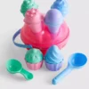 Conjunto de brinquedos para areia de praia com moldes de gelados