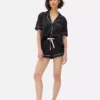 Conjunto de calções de pijama estilo «boyfriend» em cetim