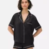 Conjunto de calções de pijama estilo «boyfriend» em cetim