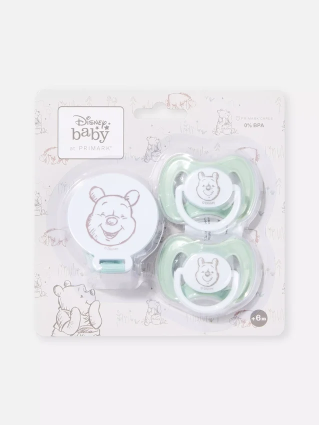 Conjunto de chupeta e suporte do Ursinho Pooh da Disney