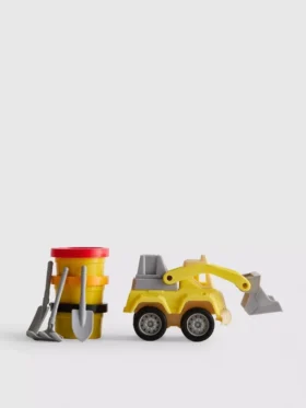 Conjunto de escavadora e massa de modelar
