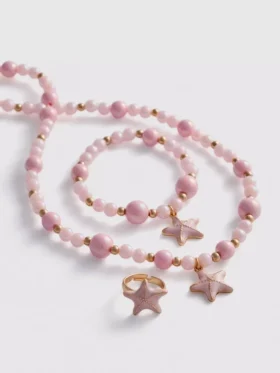 Conjunto de joias de 3 peças com pingentes em forma de estrela-do-mar