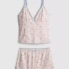 Conjunto de pijama com camisola justa e calções