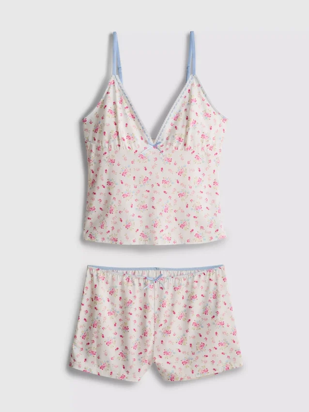 Conjunto de pijama com camisola justa e calções