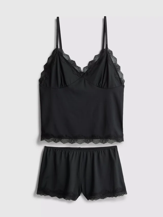 Conjunto de pijama com camisola justa e calções