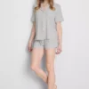 Conjunto de pijama curto estilo «boyfriend» em jersey