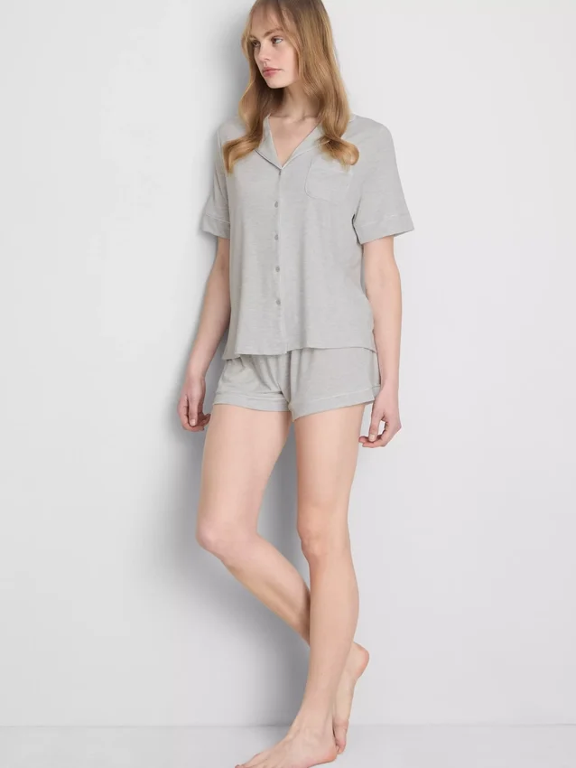 Conjunto de pijama curto estilo «boyfriend» em jersey