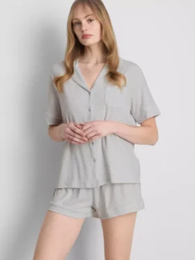 Conjunto de pijama curto estilo «boyfriend» em jersey