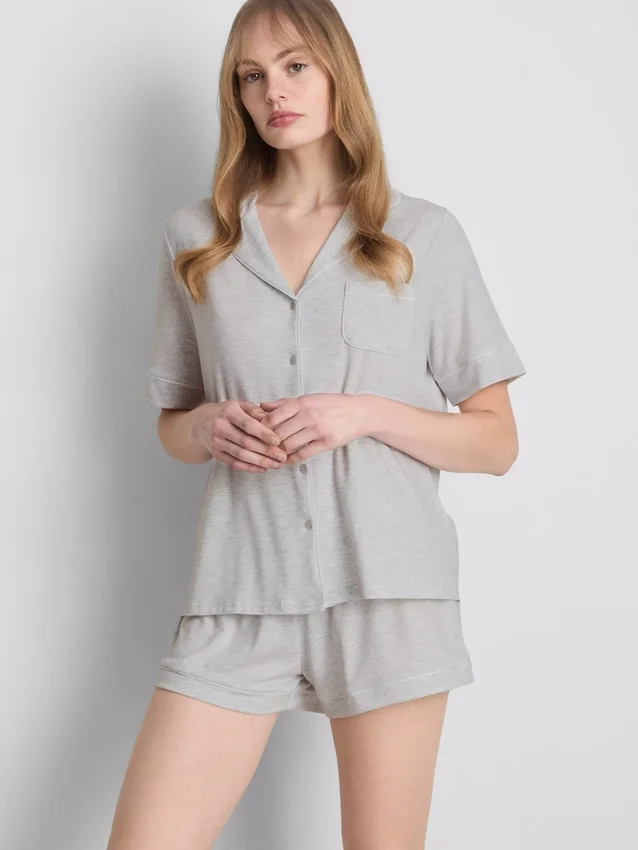 Conjunto de pijama curto estilo «boyfriend» em jersey