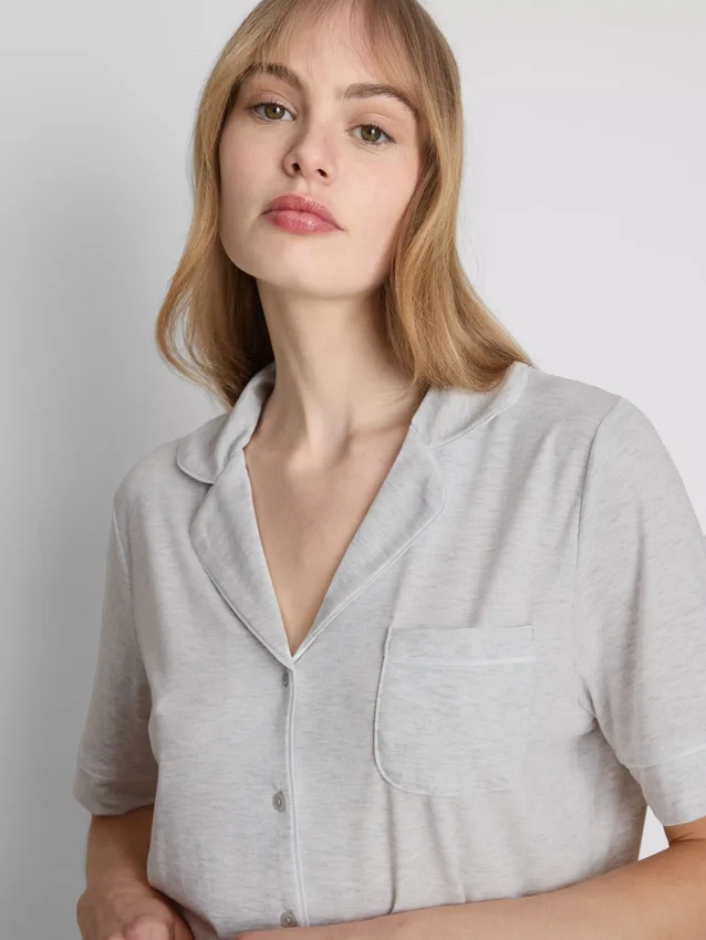 Conjunto de pijama curto estilo «boyfriend» em jersey