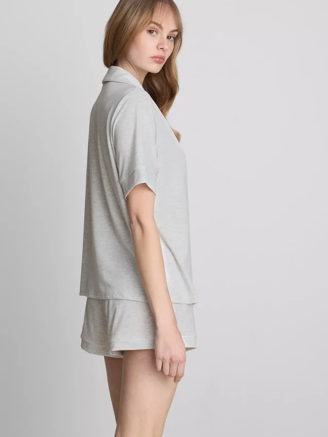 Conjunto de pijama curto estilo «boyfriend» em jersey
