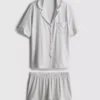 Conjunto de pijama curto estilo «boyfriend» em jersey