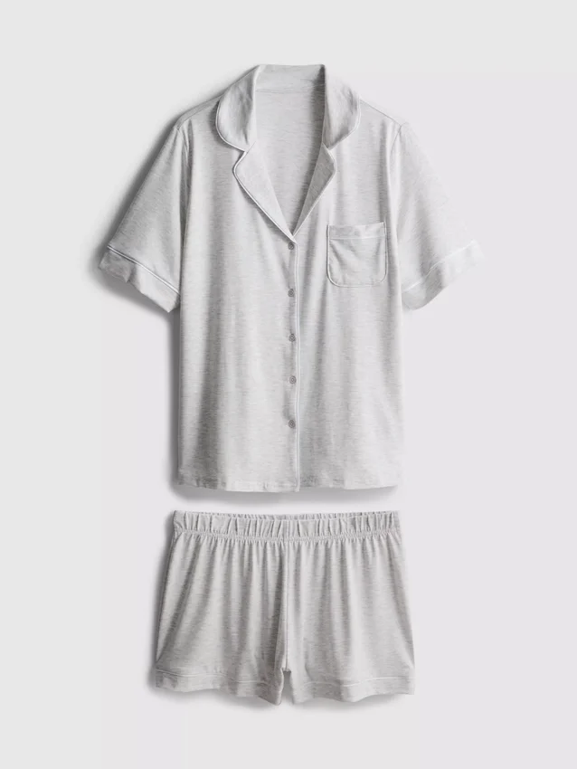 Conjunto de pijama curto estilo «boyfriend» em jersey