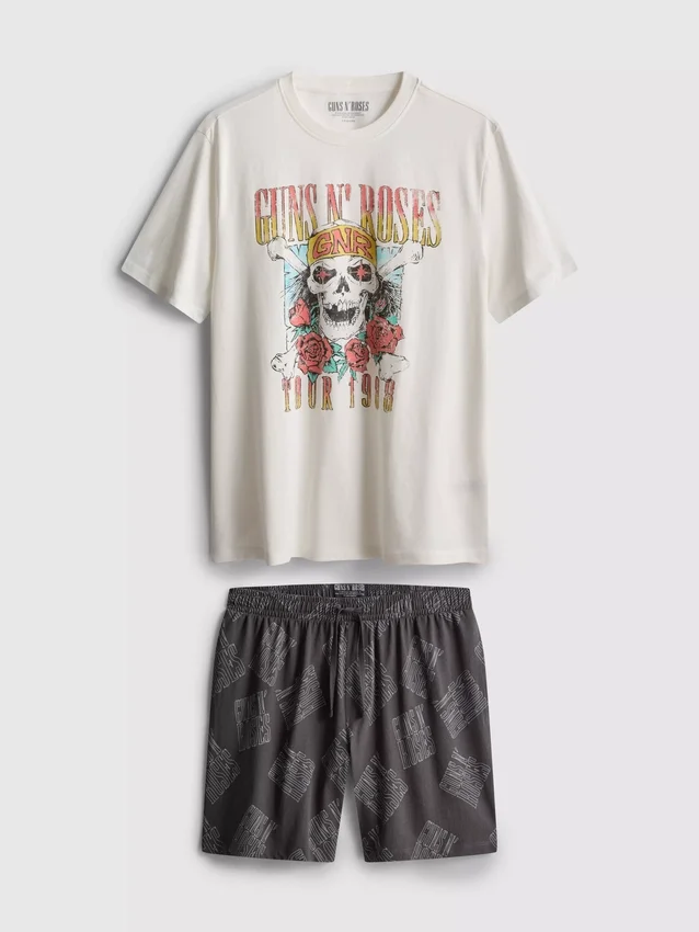 Conjunto de pijama curto Guns N' Roses de calções