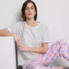 Conjunto de pijama de algodão estampado