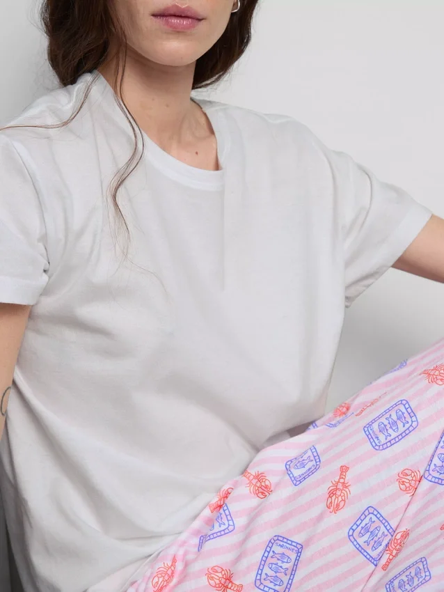Conjunto de pijama de algodão estampado