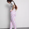 Conjunto de pijama de algodão estampado