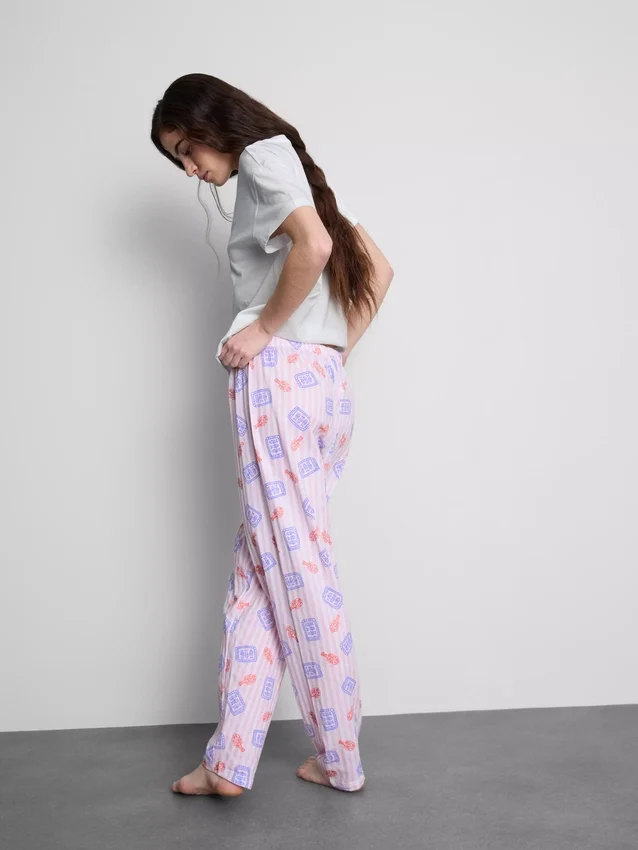 Conjunto de pijama de algodão estampado