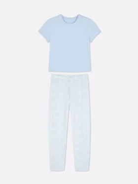 Conjunto de pijama de calções estampado