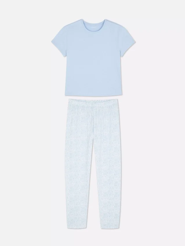 Conjunto de pijama de calções estampado