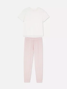 Conjunto de pijama de calções estampado