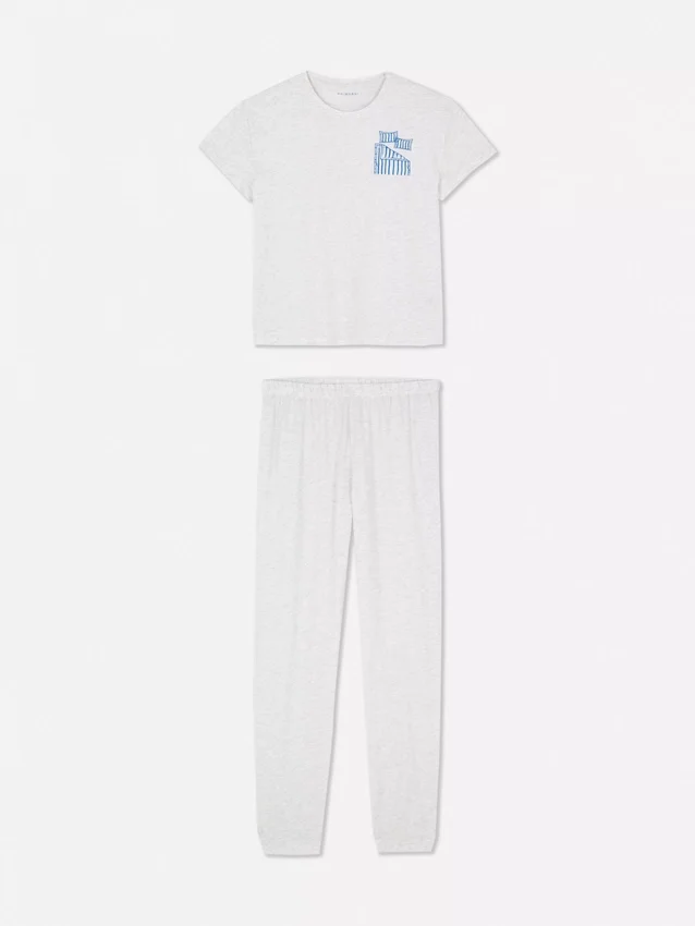 Conjunto de pijama de calções estampado