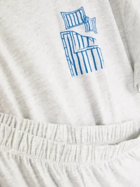 Conjunto de pijama de calções estampado