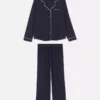 Conjunto de pijama estilo «boyfriend» de manga comprida em malha jersey