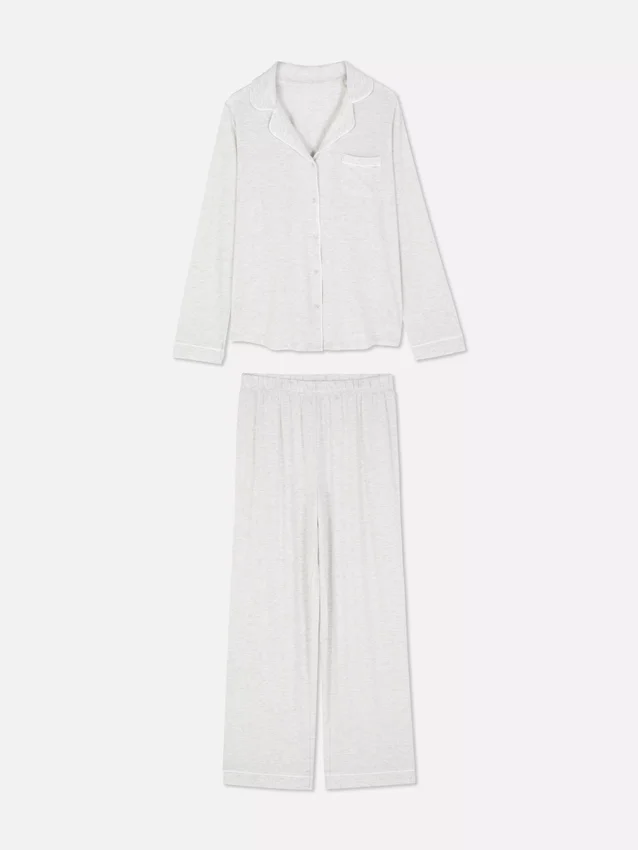 Conjunto de pijama estilo boyfriend em jersey