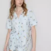 Conjunto de pijamas curto estilo «boyfriend» com estampado «Breakfast»
