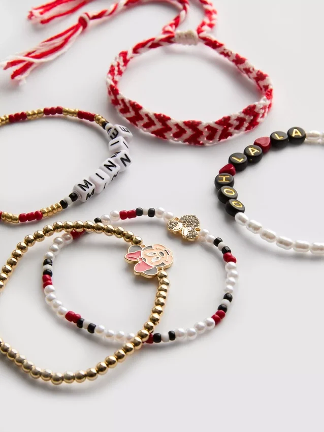 Conjunto de pulseiras da Minnie Mouse da Disney