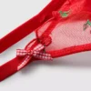 Conjunto de roupa interior com bordado de cerejas em malha