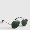 Óculos de sol estilo aviador com lentes coloridas