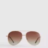 Óculos de sol estilo aviador com lentes coloridas