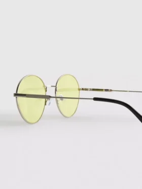 Óculos de sol redondos de metal com lentes coloridas