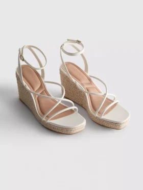 Espadrilhas de cunha com tiras