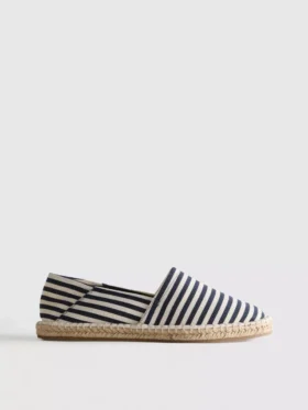 Espadrilhas sem atacadores às riscas