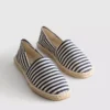 Espadrilhas sem atacadores às riscas