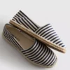 Espadrilhas sem atacadores às riscas