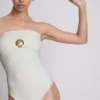 Fato de banho bandeau com detalhes em conchas